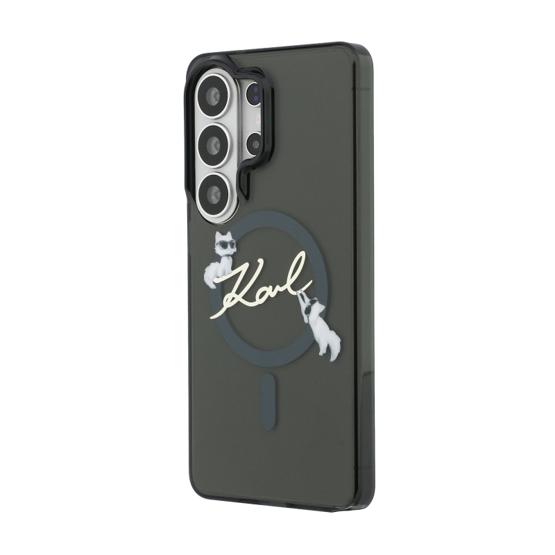 Karl Lagerfeld IML Choupette Karl Script Logo Magnetic Zadní Kryt pro Samsung Galaxy S26 Ultra Black