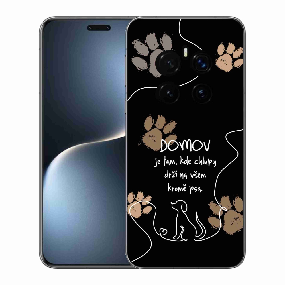 Gelový kryt mmCase na Honor Magic 7 Pro 5G - psí motiv černé pozadí