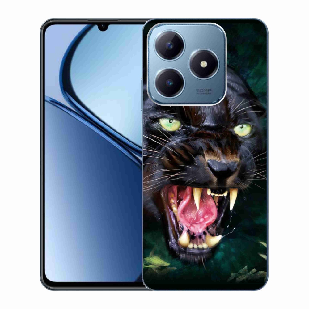 Gelový kryt mmCase na Realme C63 - rozzuřený černý panter