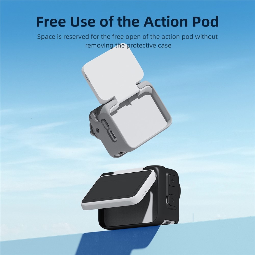 Silikonový ochranný obal AMAGISN s poutkem pro Insta360 GO 3 - šedé