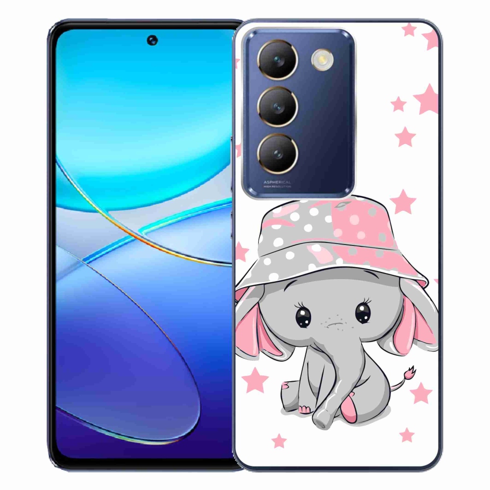Gelový kryt mmCase na Vivo V40 SE 4G/5G - růžový slon