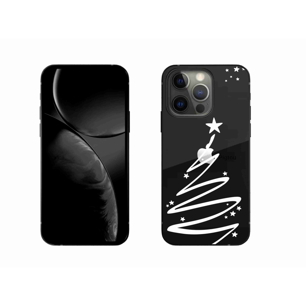 Gelový kryt mmCase na iPhone 13 Pro 6.1 - bílý stromeček na průhledném pozadí