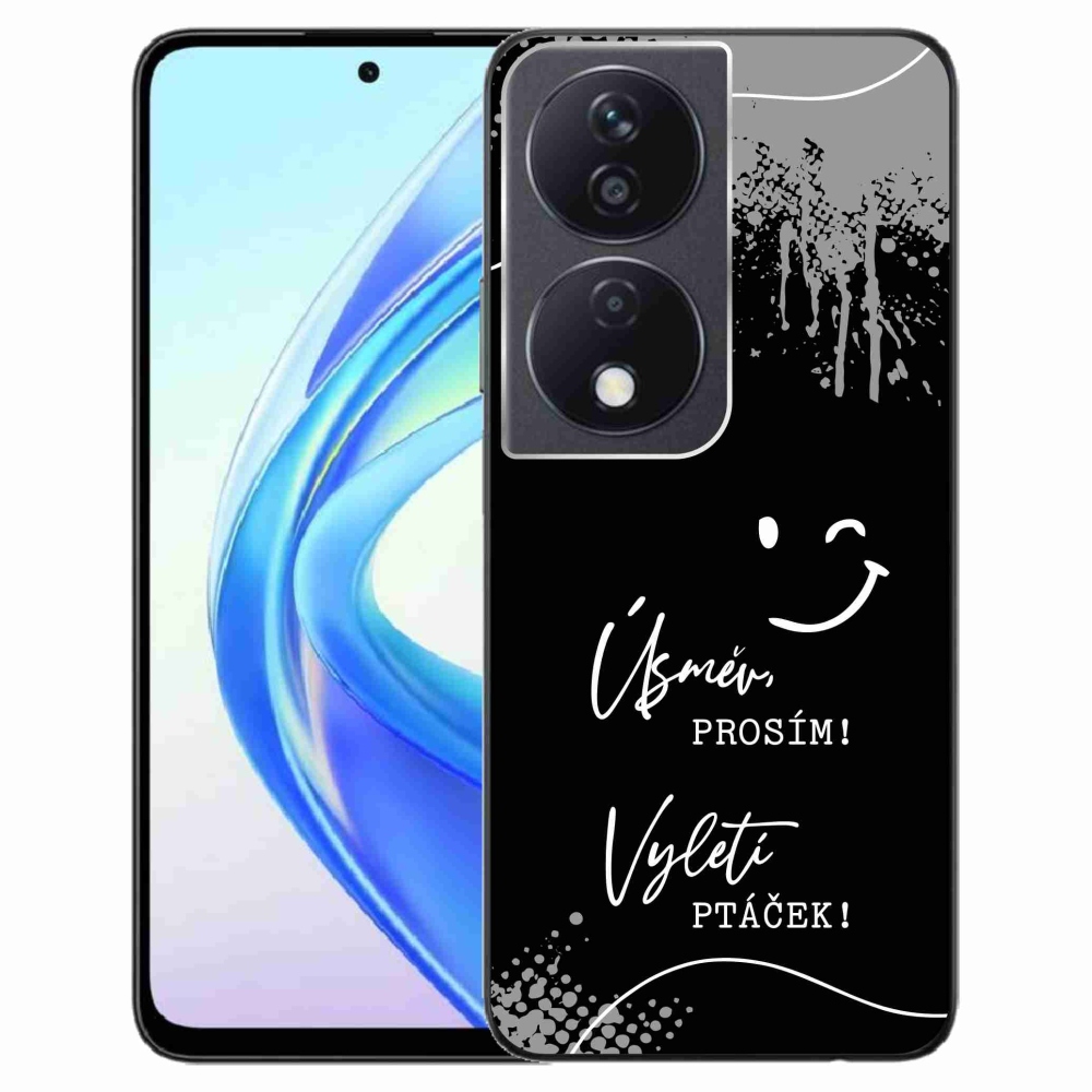 Gelový kryt mmCase na Honor X7b/Honor 90 Smart - vtipný text 4 černé pozadí