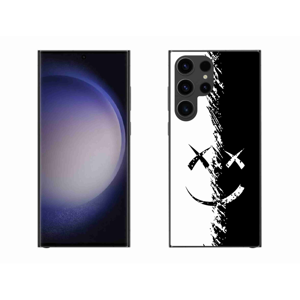 Gelový kryt mmCase na Samsung Galaxy S23 Ultra 5G - černobílý smajlík