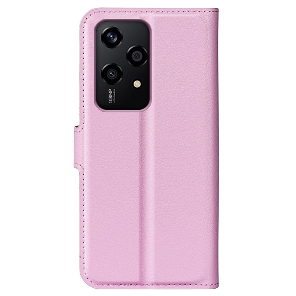 Litchi knížkové pouzdro na Honor 200 Lite 5G - růžové