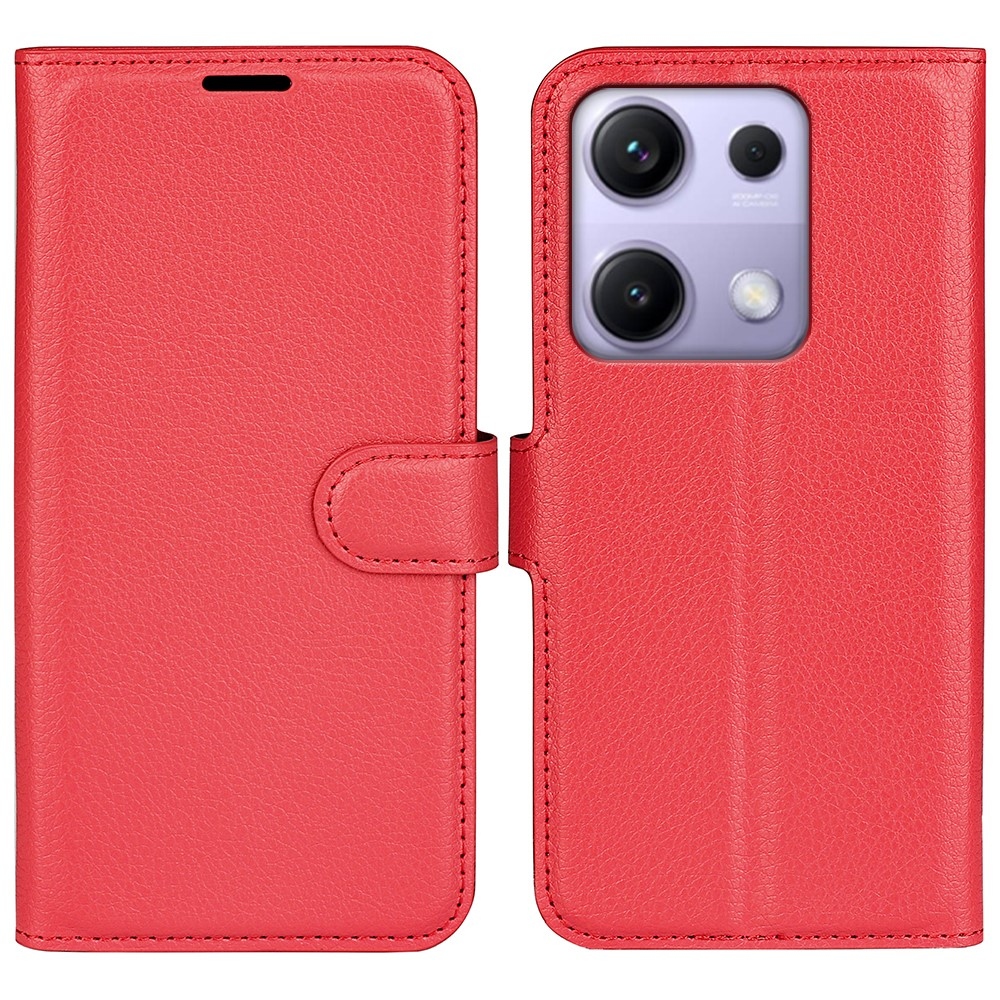 Litchi knížkové pouzdro na Xiaomi Redmi Note 14S - červené