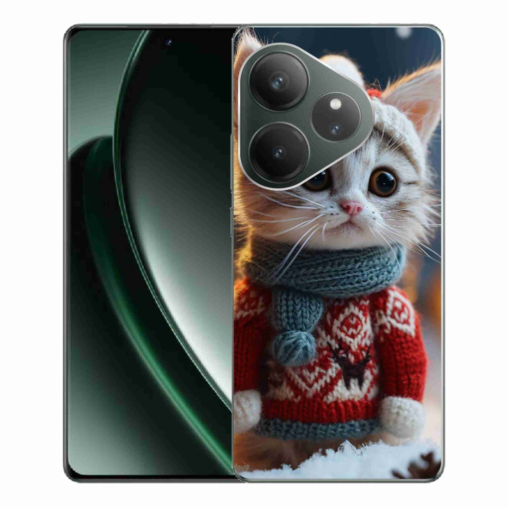 Gelový kryt mmCase na Realme GT 6 5G/GT 6T 5G - kotě ve svetru